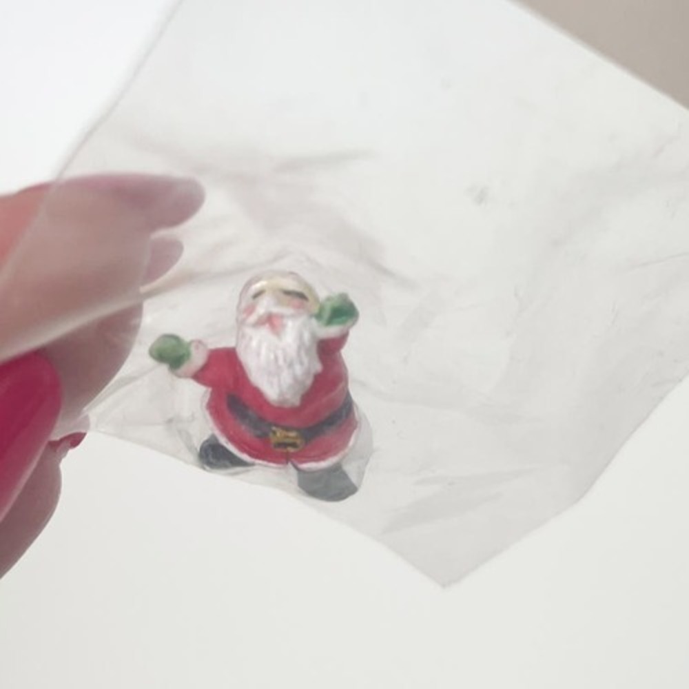 VTG Miniature Santa Claus 80's Crafting Village Happy Jumping Santa